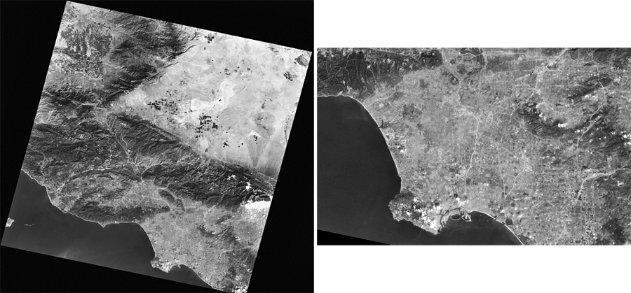 Landsat 1 MSS view of Los Angeles, October 21, 1972