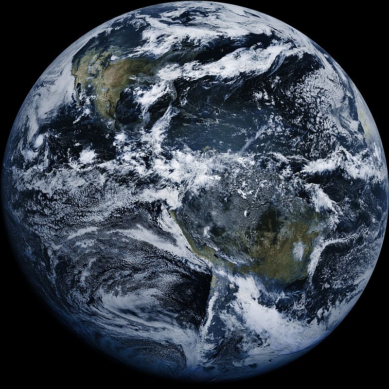 Full disk image from GOES 16, western hemisphere, July 11, 2022.