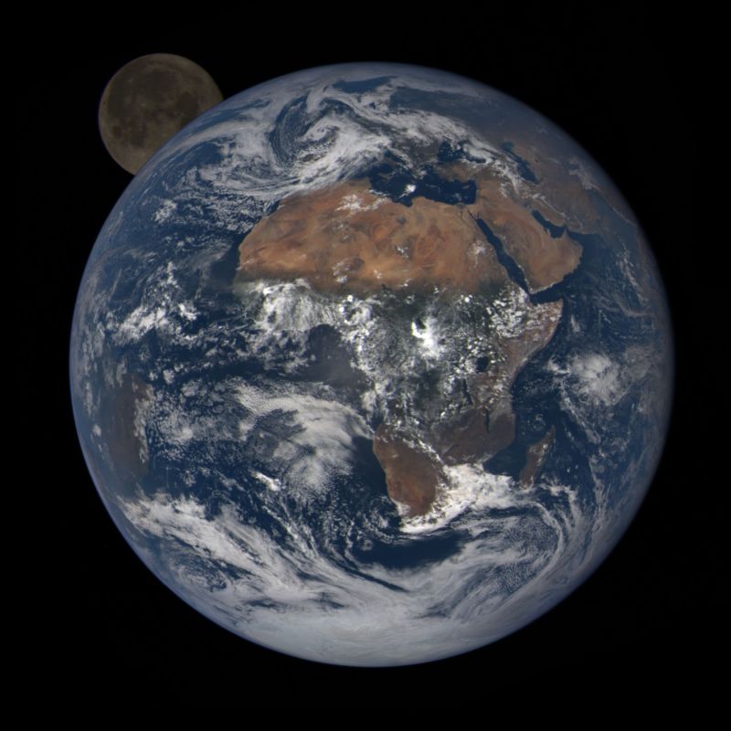 The Moon and the Earth as seen by DSCOVR
