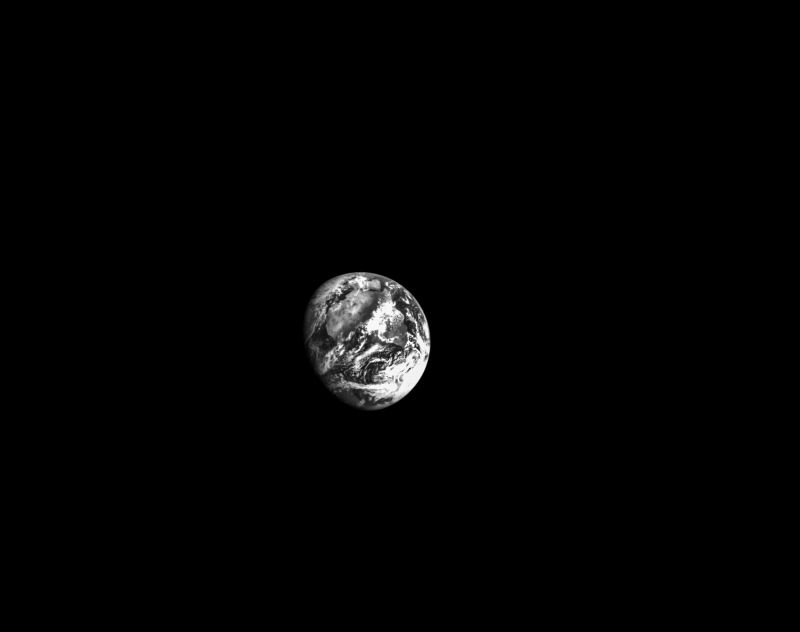 NASA’s uncrewed Orion spacecraft snapped this black and white photo of Earth on Nov. 17, 2022, the second day of the 25.5-day Artemis I mission. The optical navigation camera is used to capture imagery of the Earth and the Moon at different phases and distances, which help establish its effectiveness as a way of determining its position in space for future missions under differing lighting conditions.